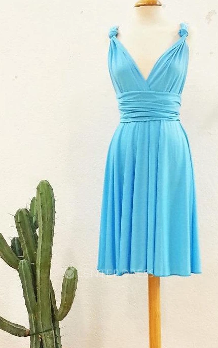 On Blue Malibu Evening Romantic For Event Short Infinity Light Blue Short Bridesmaid Pool Blue Dress