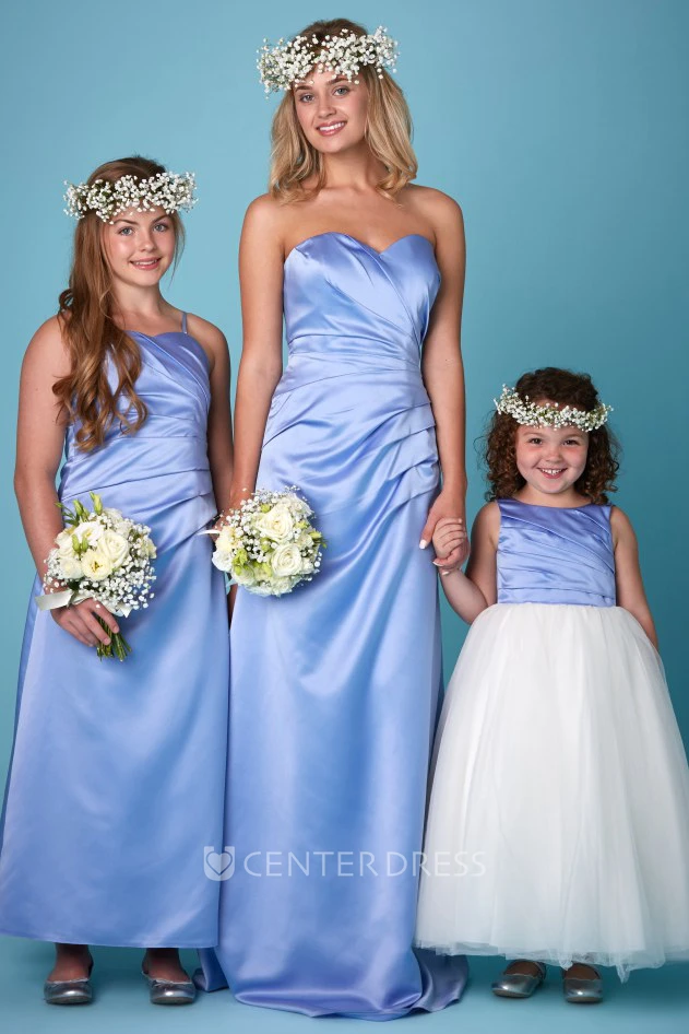 Sleeveless Sweetheart Ruched Satin Bridesmaid Dress