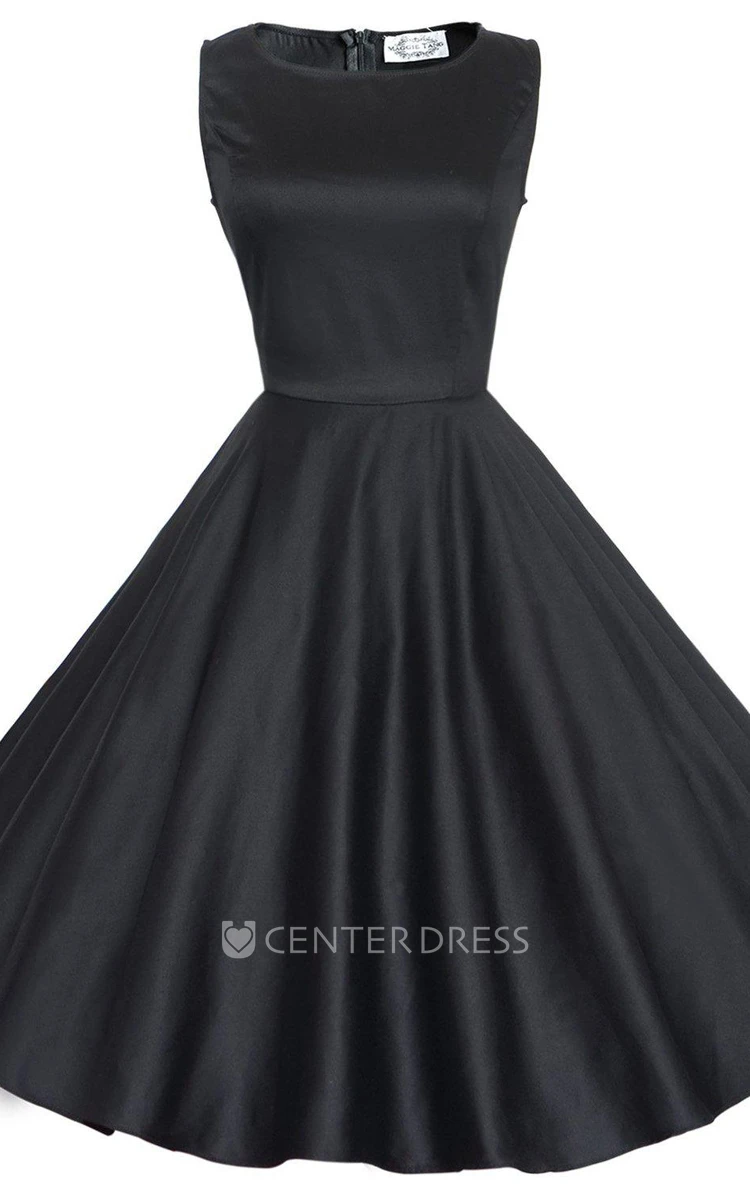Sassy Sleeveless A-line Dress With Detachable Bow