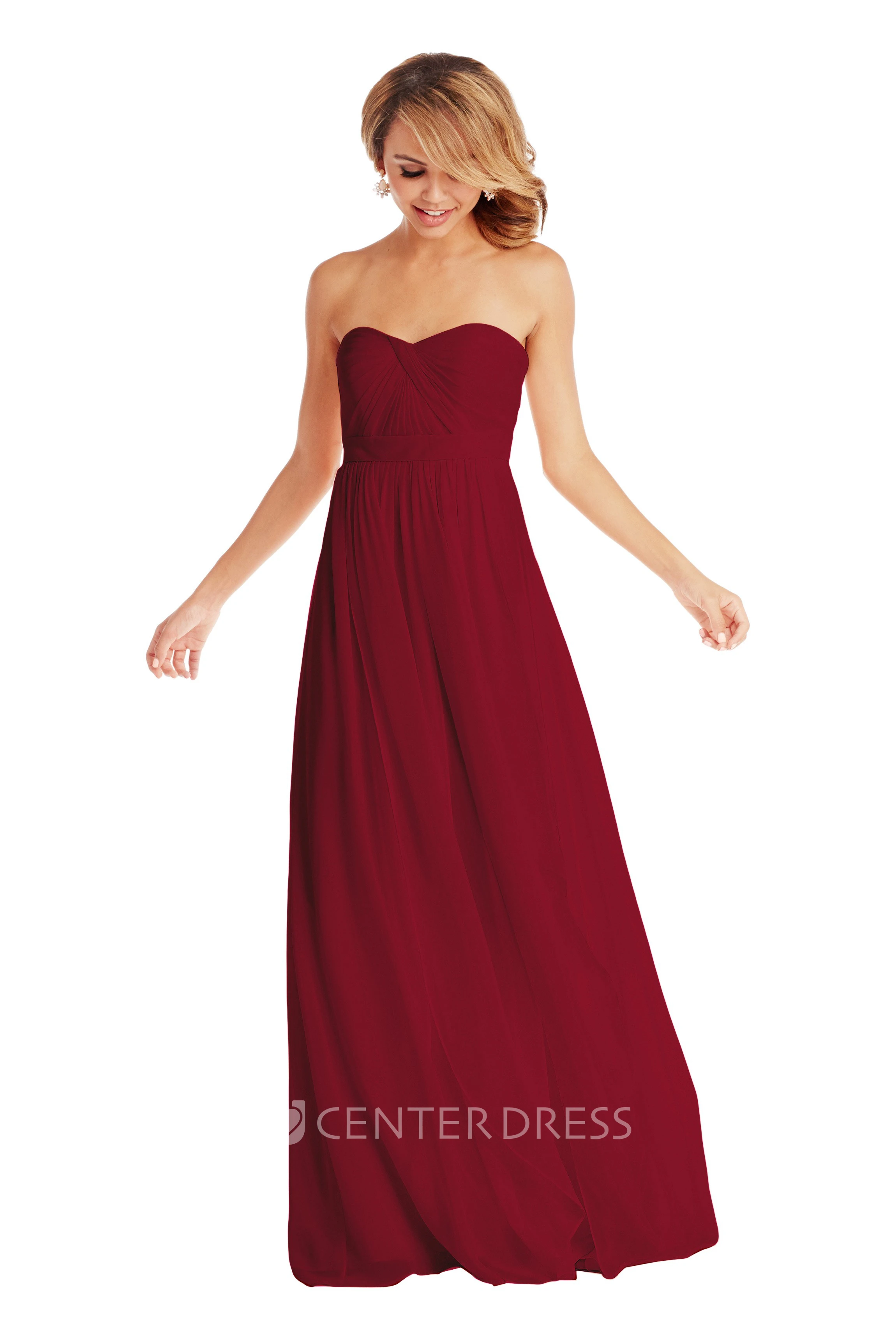 Sleeveless Sweetheart Ruched Chiffon Muti-Color Convertible Bridesmaid Dress With Pleats