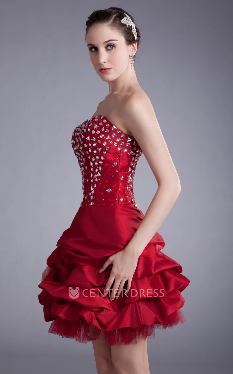 Sweetheart Short Dress With Beading and Ruffles