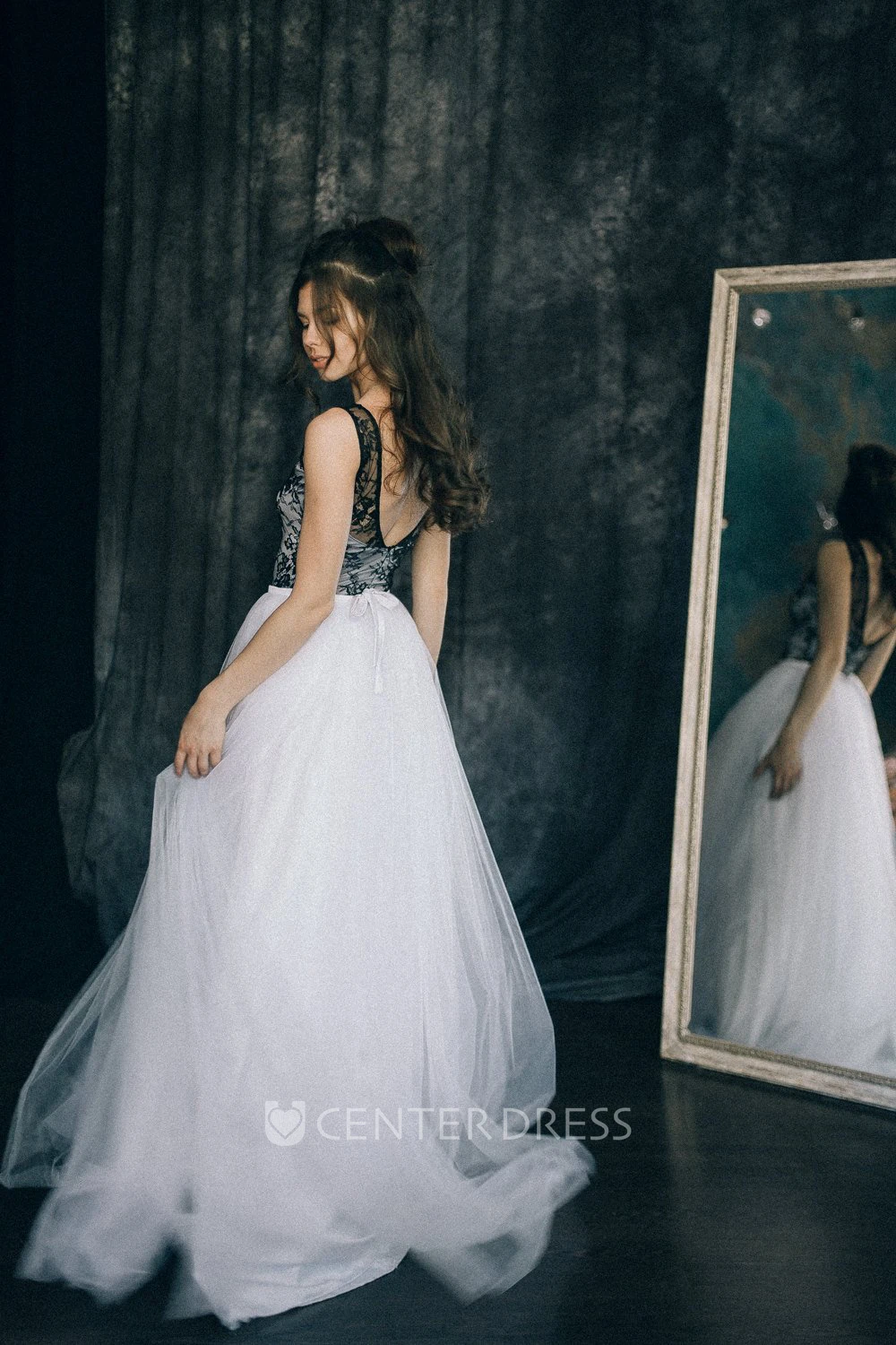 Sheath Sleeveless Floor-length Straps Open Back With Zipper Appliques Lace Pleats Black Wedding Dress