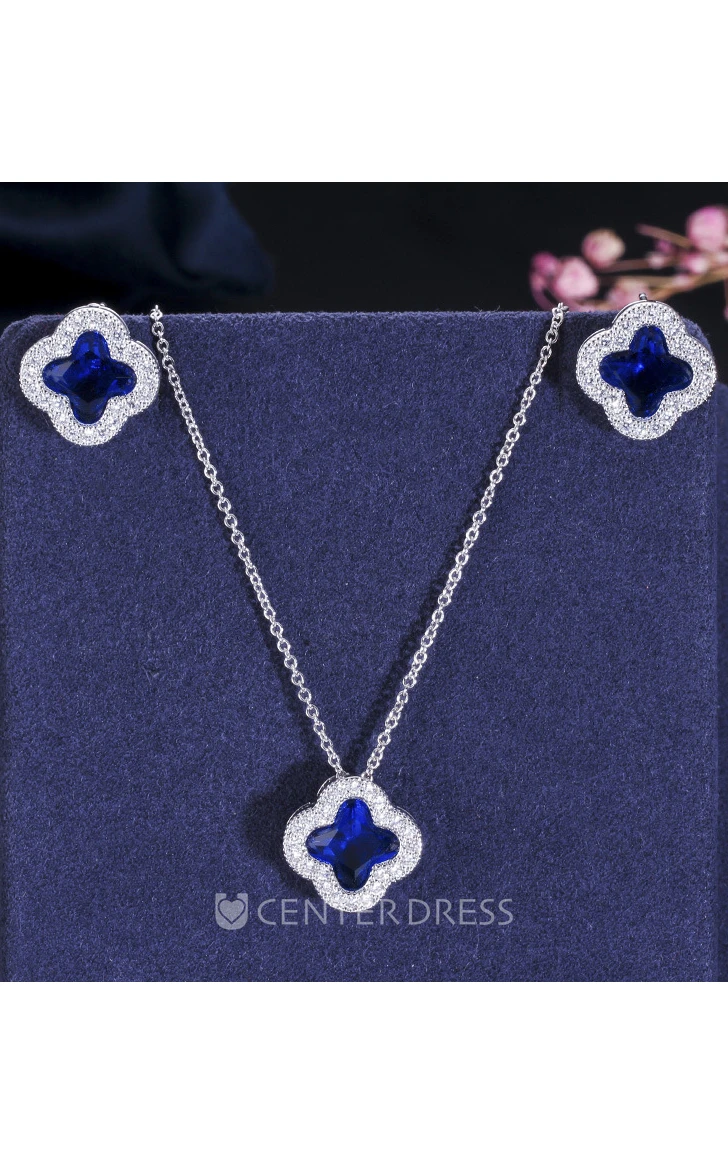 Special Multiple Color Bridal and Cocktail Party Rhinestone Necklace and Earrings Jewelry Set