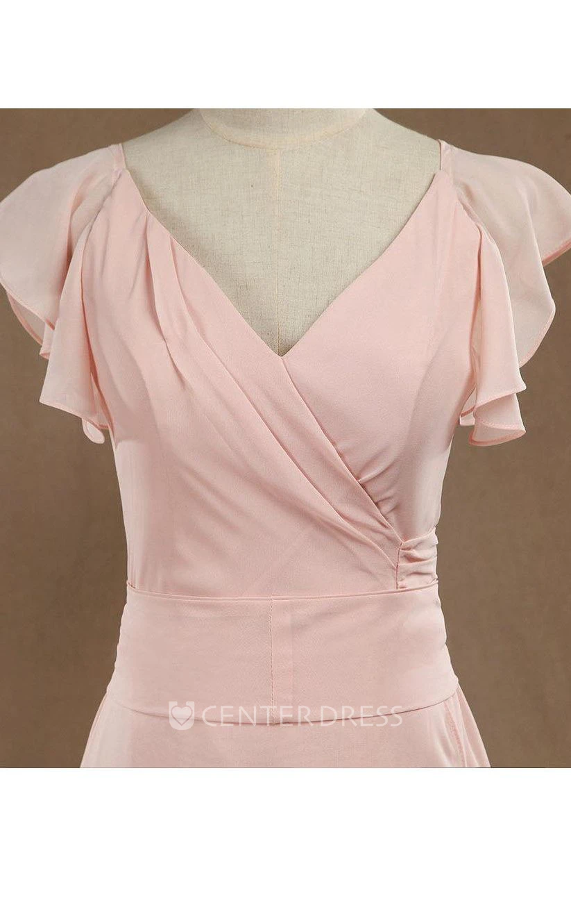 Long Blush Bridesmaid Dress