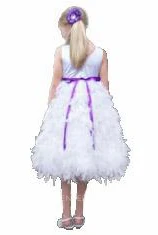 Tea-Length V-Neck Sleeveless Satin Flower Girl Dress