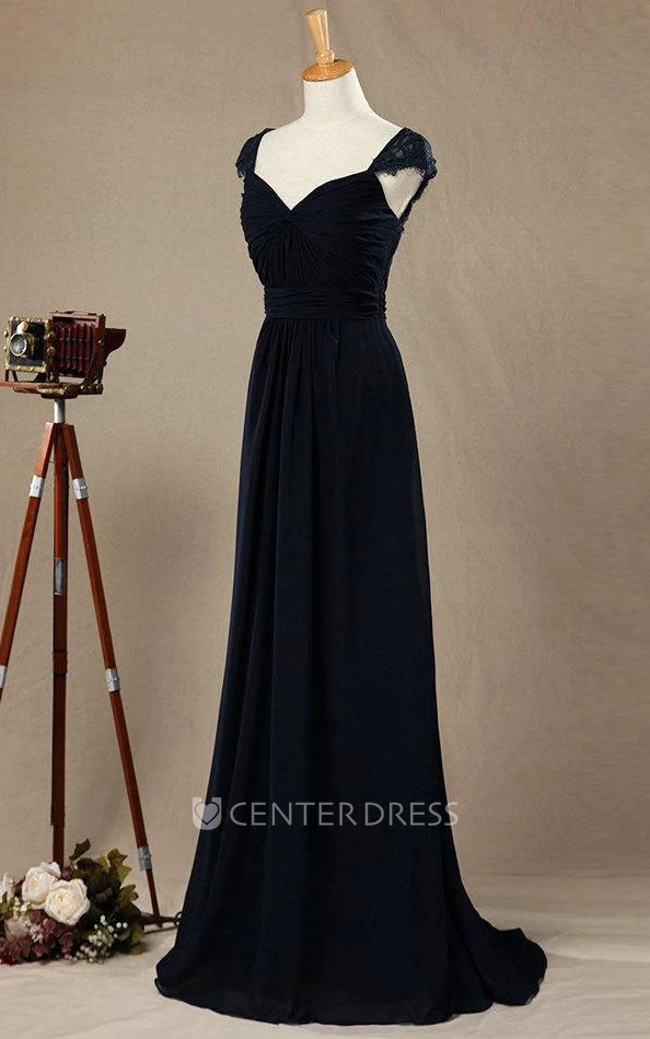 Cap Sleeve Lace Bridesmaid Dress