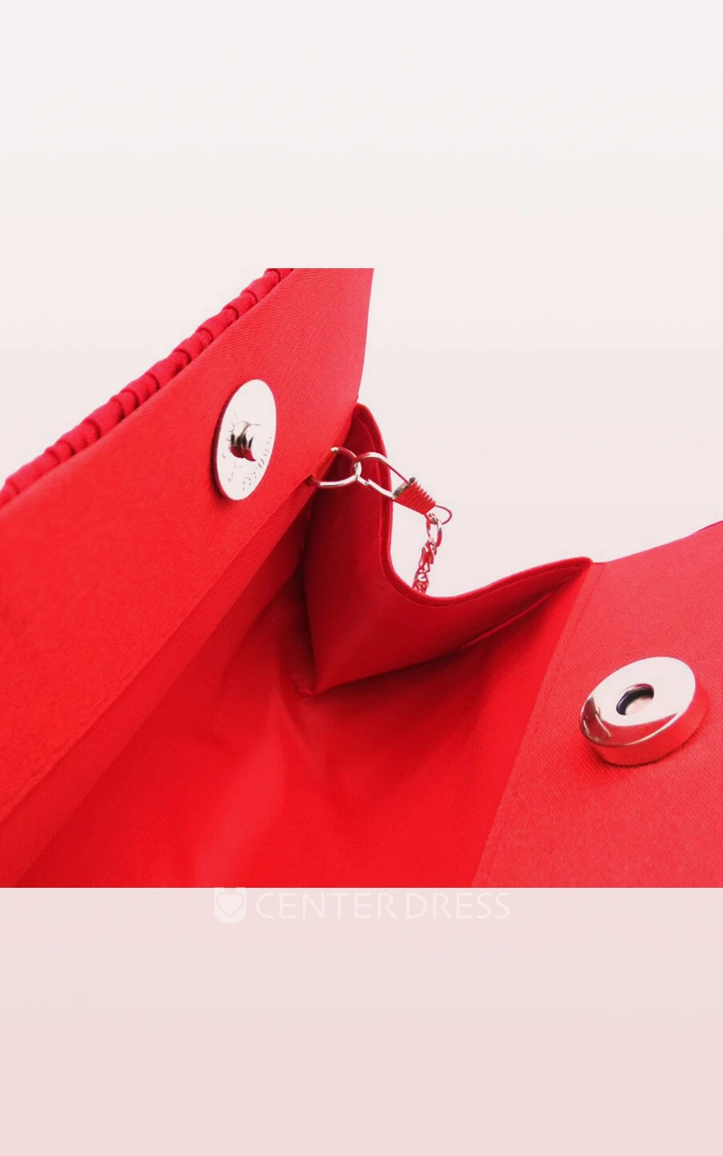 Rhinestone Satin Open Handbag