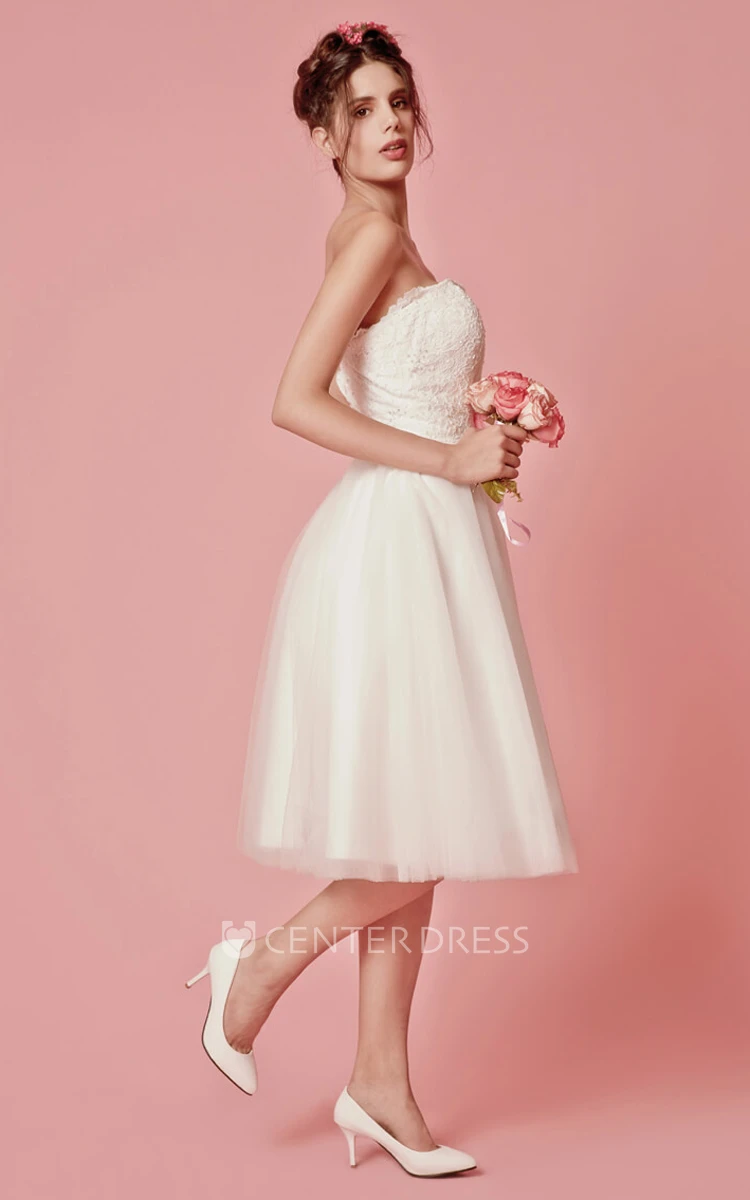 Cap Sleeved A-Line Knee Length Winter Wedding Dress With Jacket