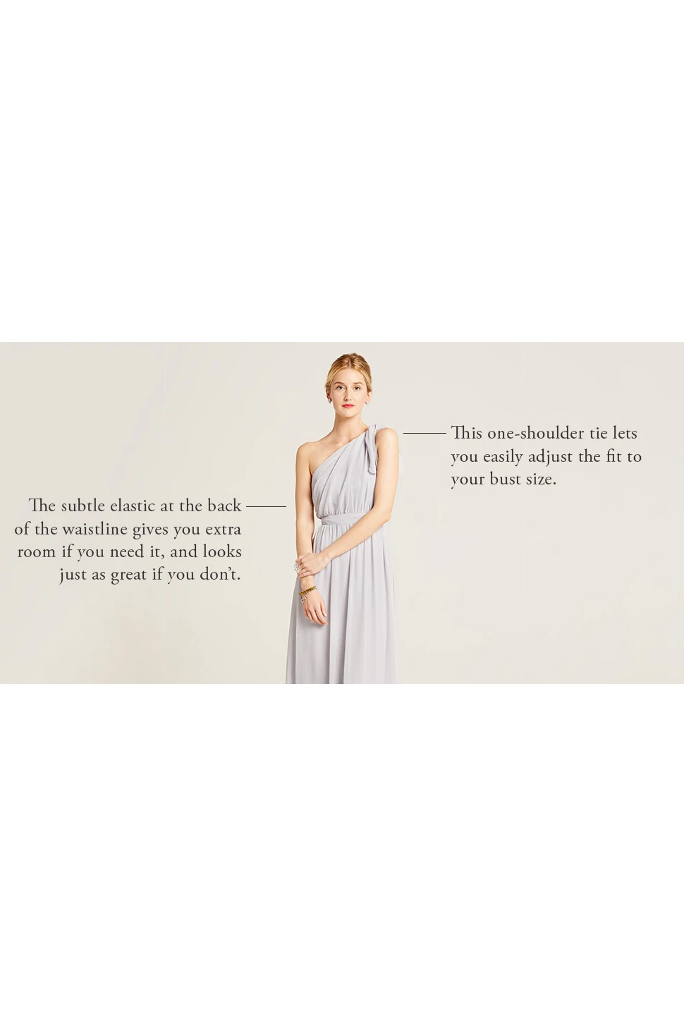 Sleeveless Ruched One-Shoulder Chiffon Bridesmaid Dress
