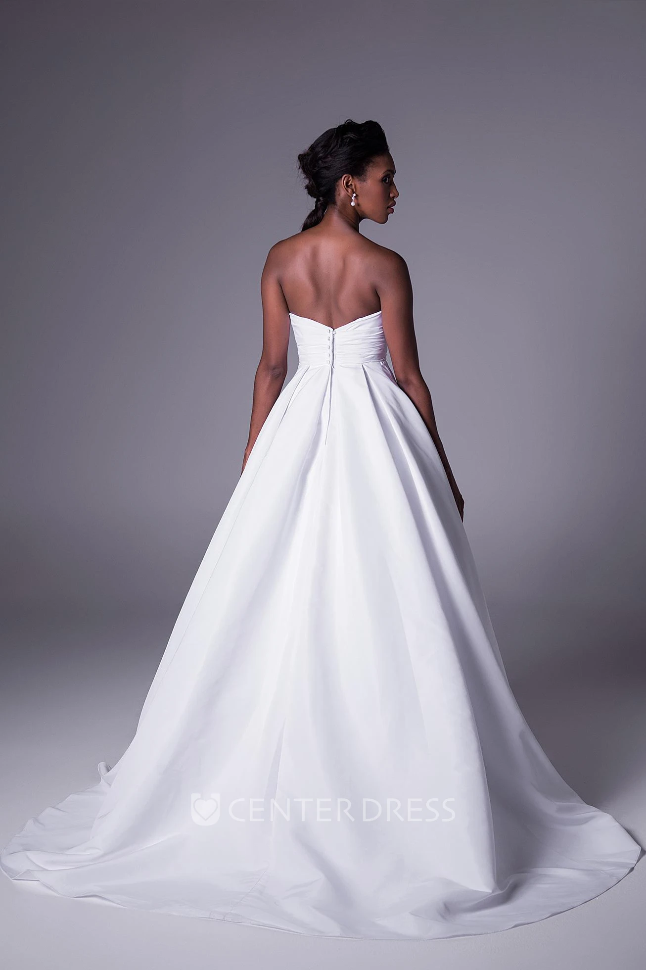 A-Line Jeweled Sweetheart Maxi Chiffon Wedding Dress With Criss Cross And V Back