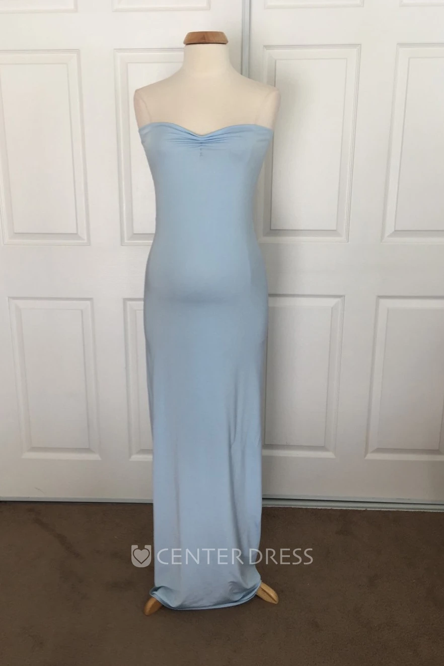 Simple Sheath Jersey Sweetheart Sleeveless Ruched Maternity Dress