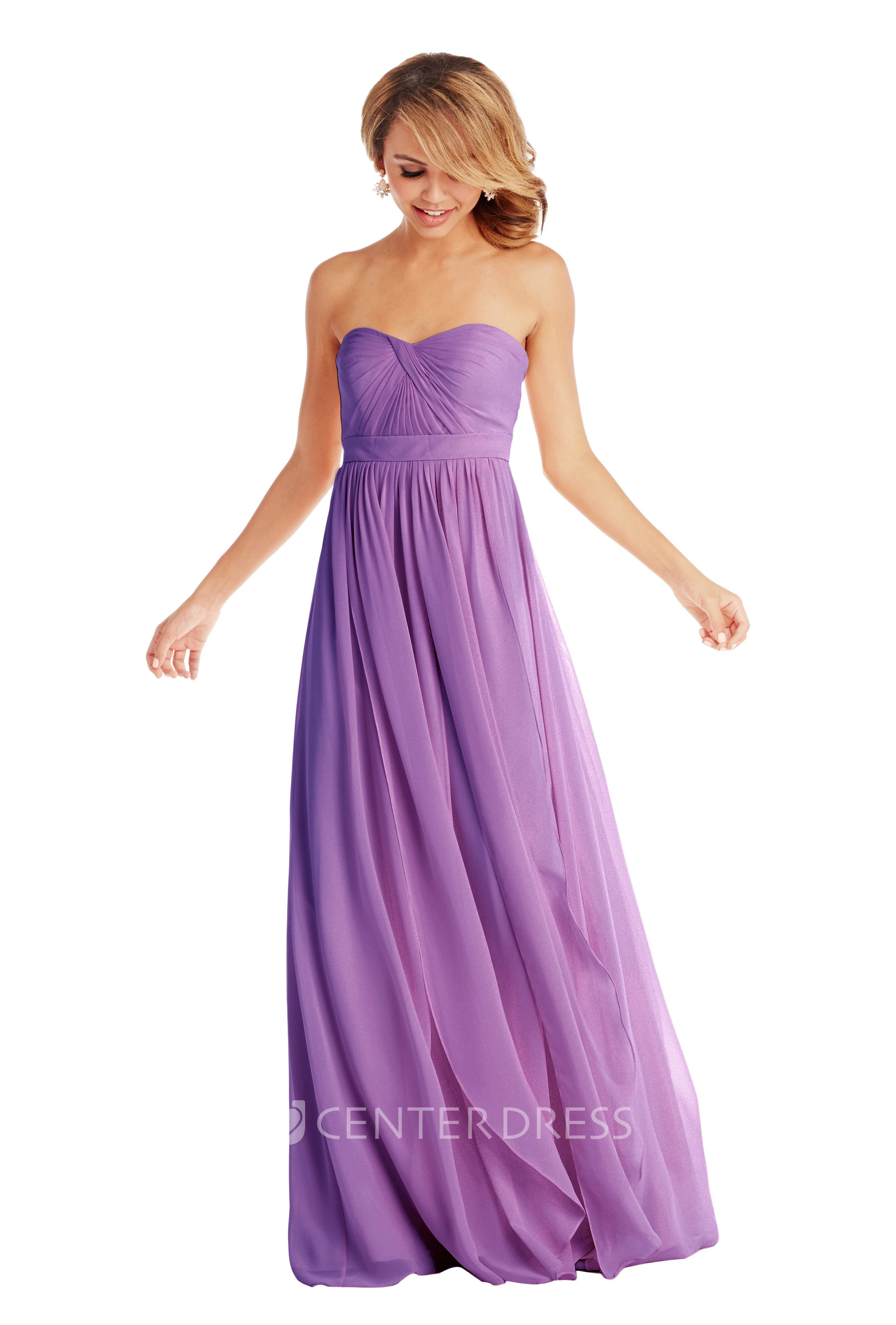Sleeveless Sweetheart Ruched Chiffon Muti-Color Convertible Bridesmaid Dress With Pleats