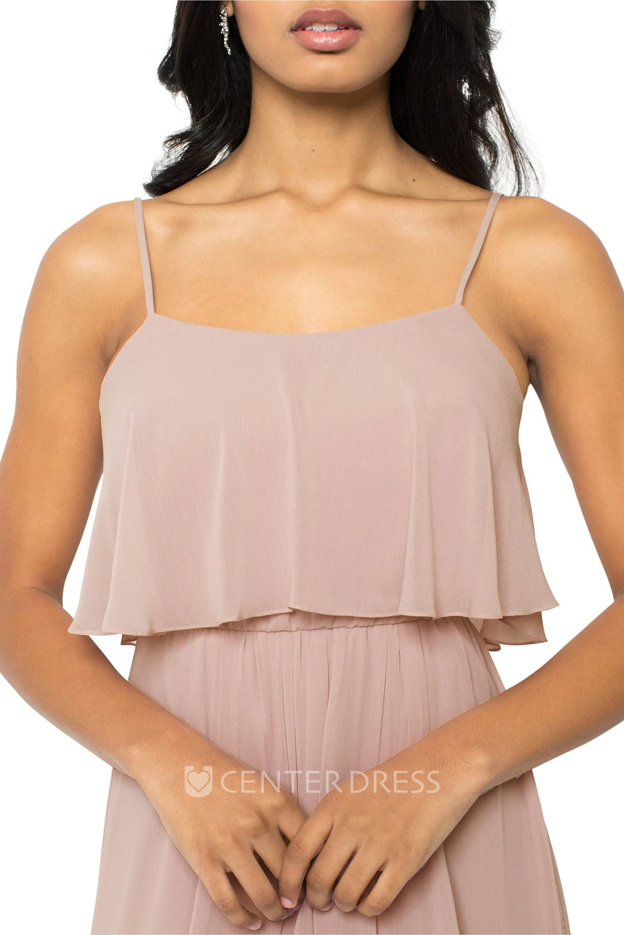 Sleeveless Spaghetti Draped Chiffon Muti-Color Convertible Bridesmaid Dress