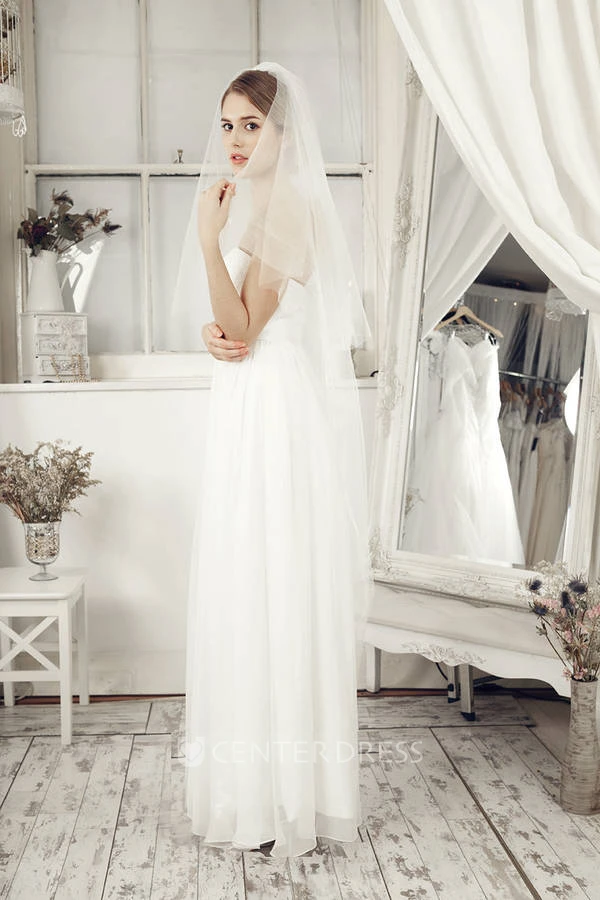 Sheath Empire Maxi Sweetheart Chiffon Wedding Dress With Zipper