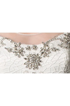 Spaghetti Straps Tulle Bridal Ball Gown With Crystal Top