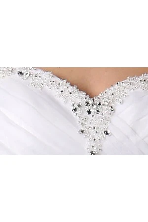Crystal Sweetheart Asymmetrical Organza Bridal Gown With Layered Skirt