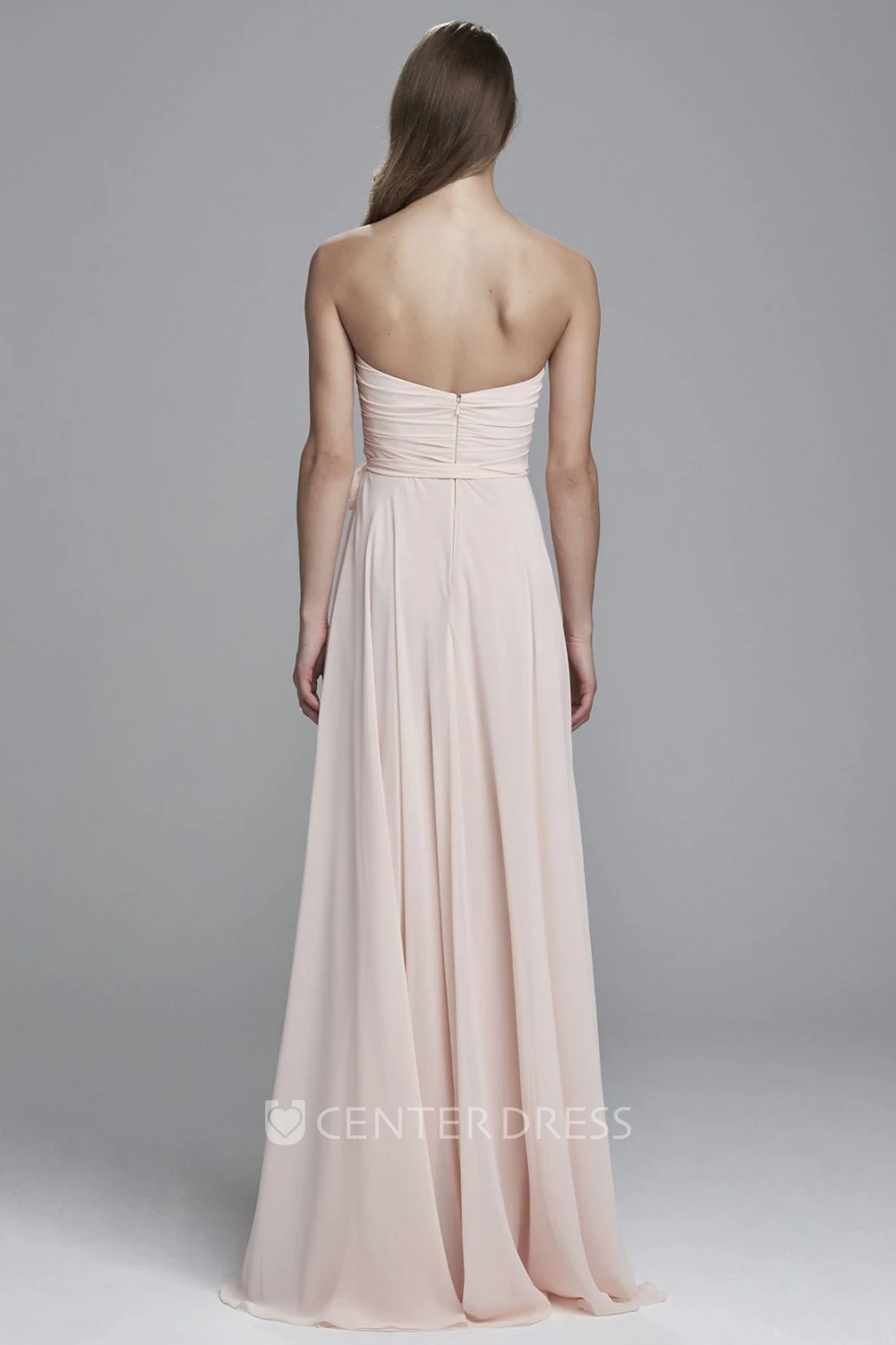 Sweetheart Draped Chiffon Bridesmaid Dress With Ruching