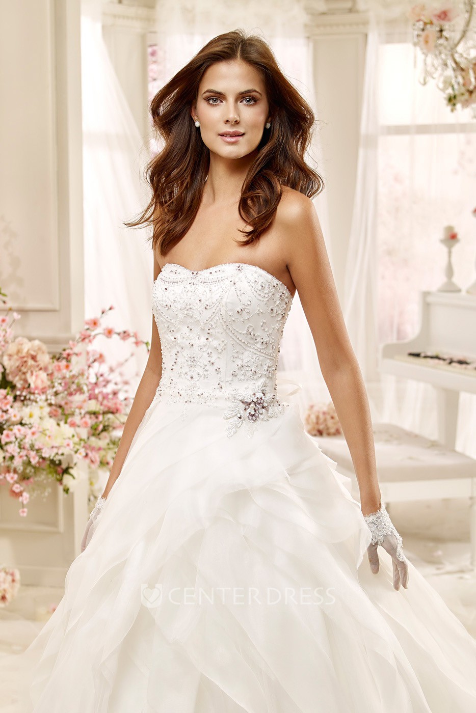 Wedding Dresses with Asymmetrical Ruching