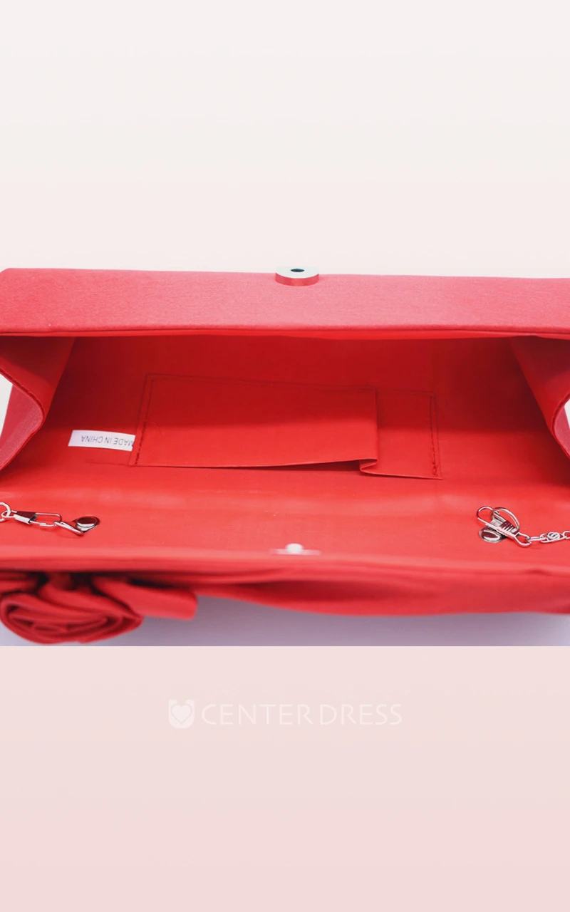 Satin Handbag with Flower