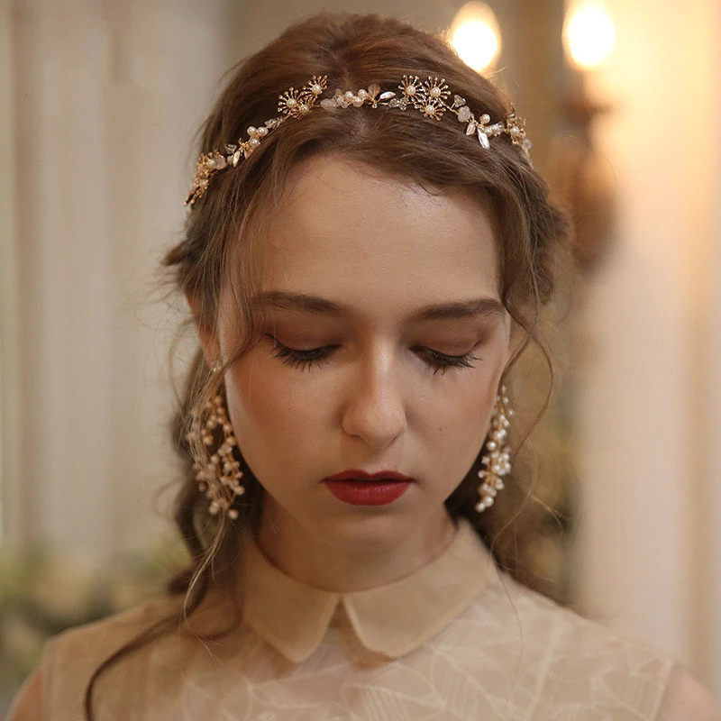 Elegant Forest Style Beaded Headbands and Rings