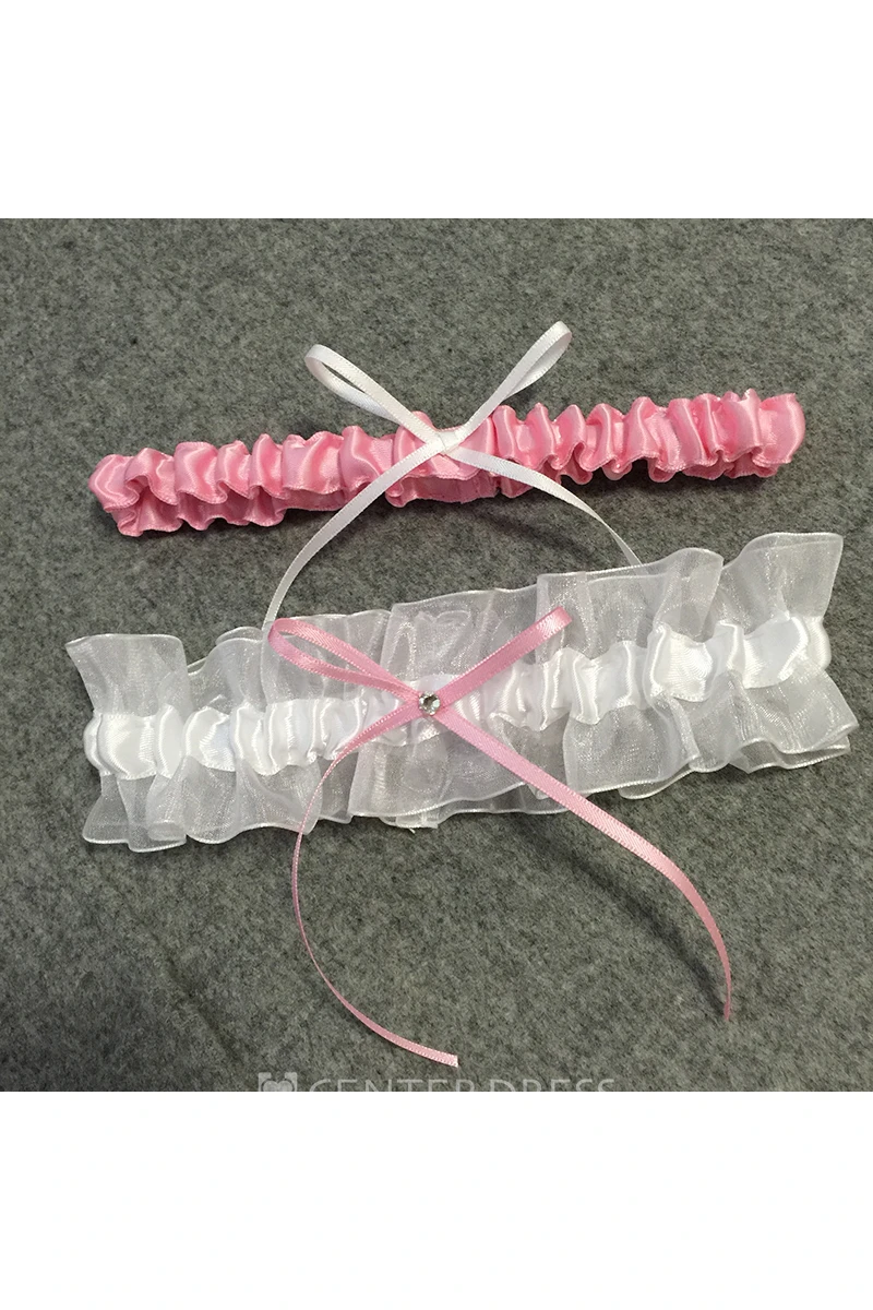 Fresh Multicolored Bow Two Piece Elastic Bridal Garter Within 16-23inch