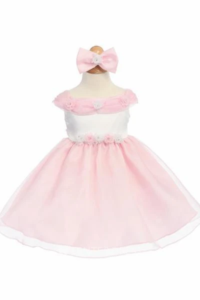 Tea-Length Floral Floral Organza Flower Girl Dress
