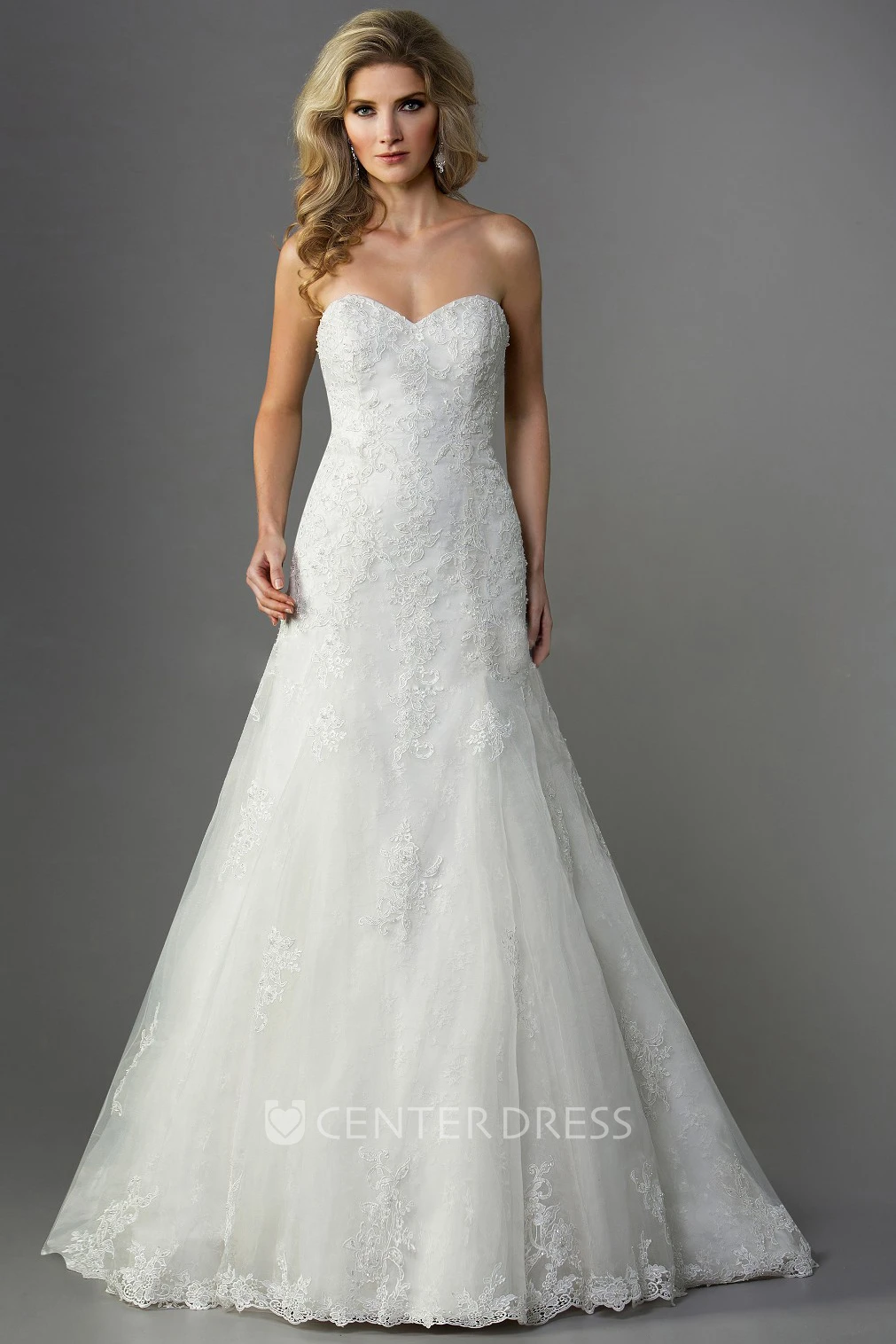 Sweetheart Mermaid Gown With Appliques And Open Back