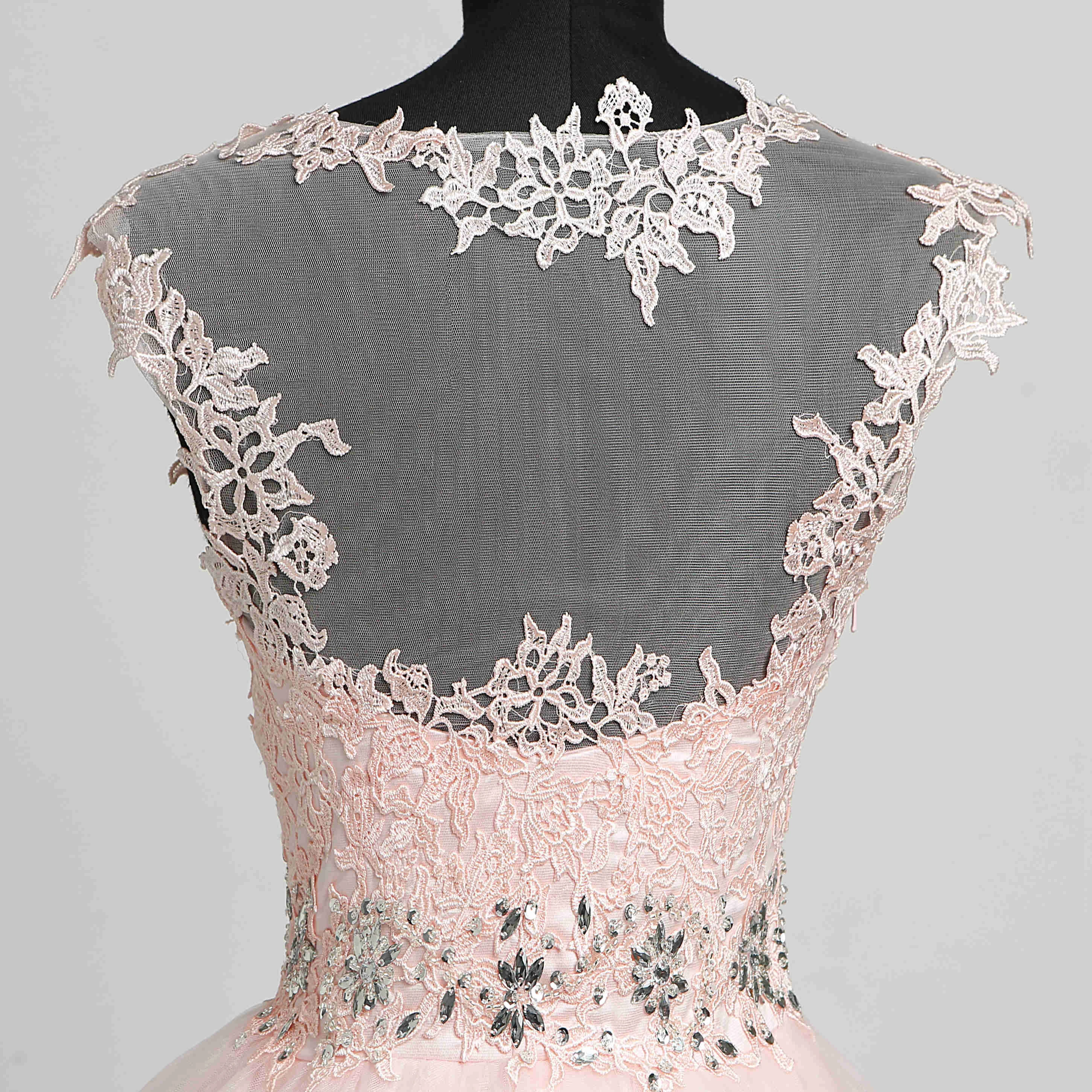 Lace A-Line Scoop Adorable Sleeveless Short Mini Illusion Dress with Appliques Lace Sequins