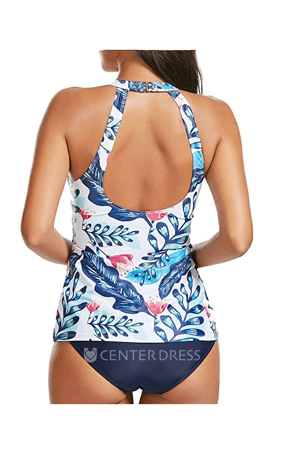 Easter Floral Halter Top Tankini Set