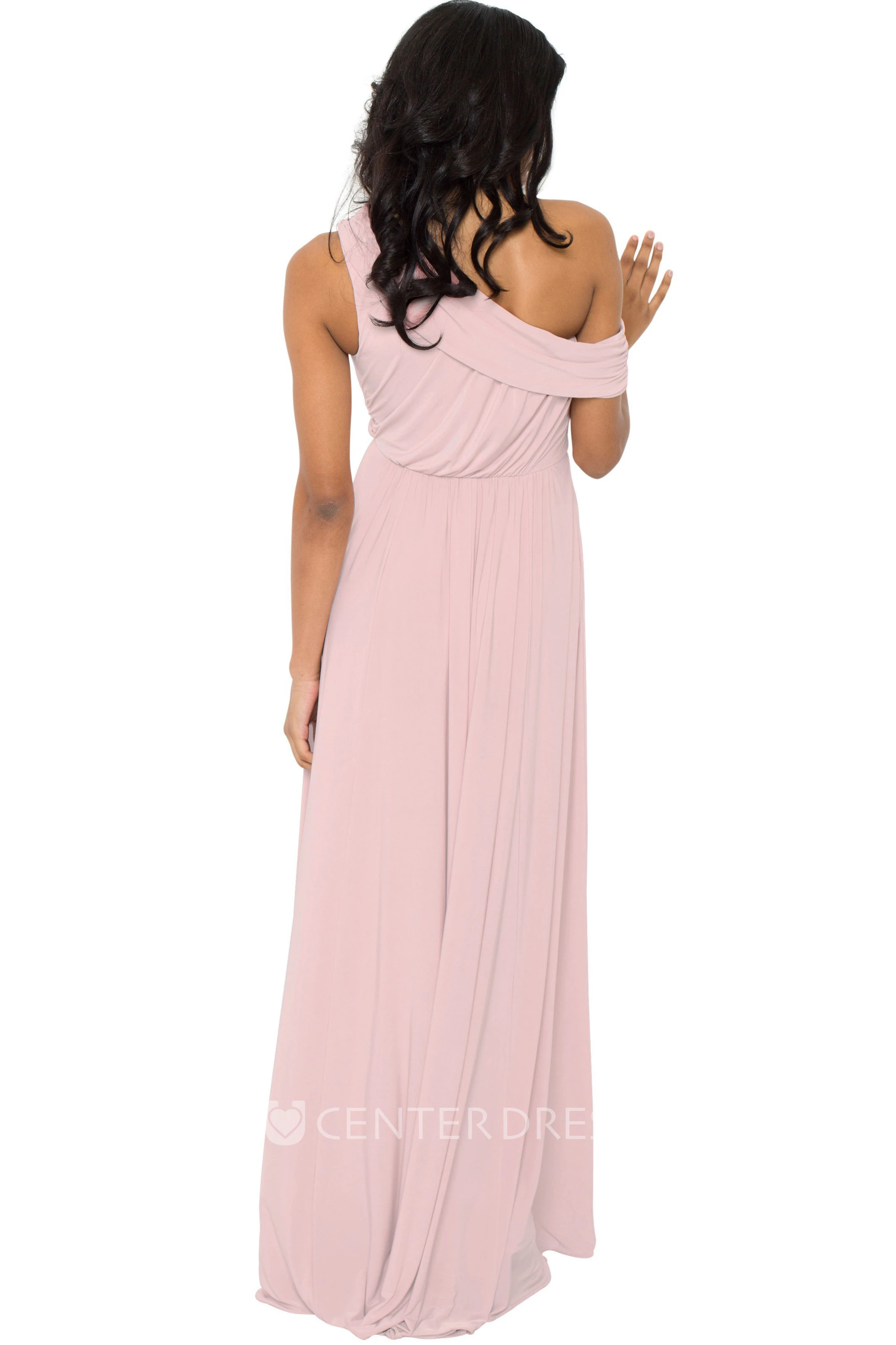 Ruched One-Shoulder Chiffon Muti-Color Convertible Bridesmaid Dress
