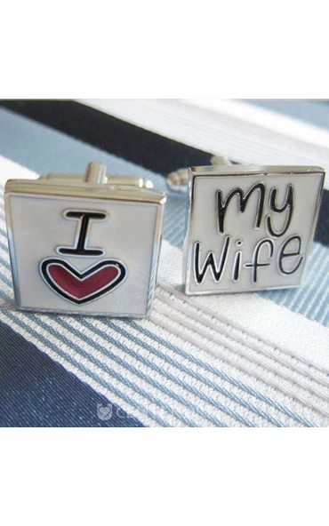 Alloy Printed Groom Cufflinks