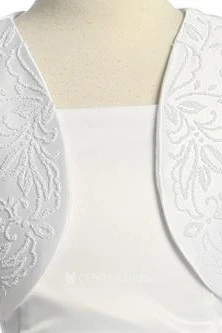 Ankle-Length Spaghetti Beaded Satin Flower Girl Dress