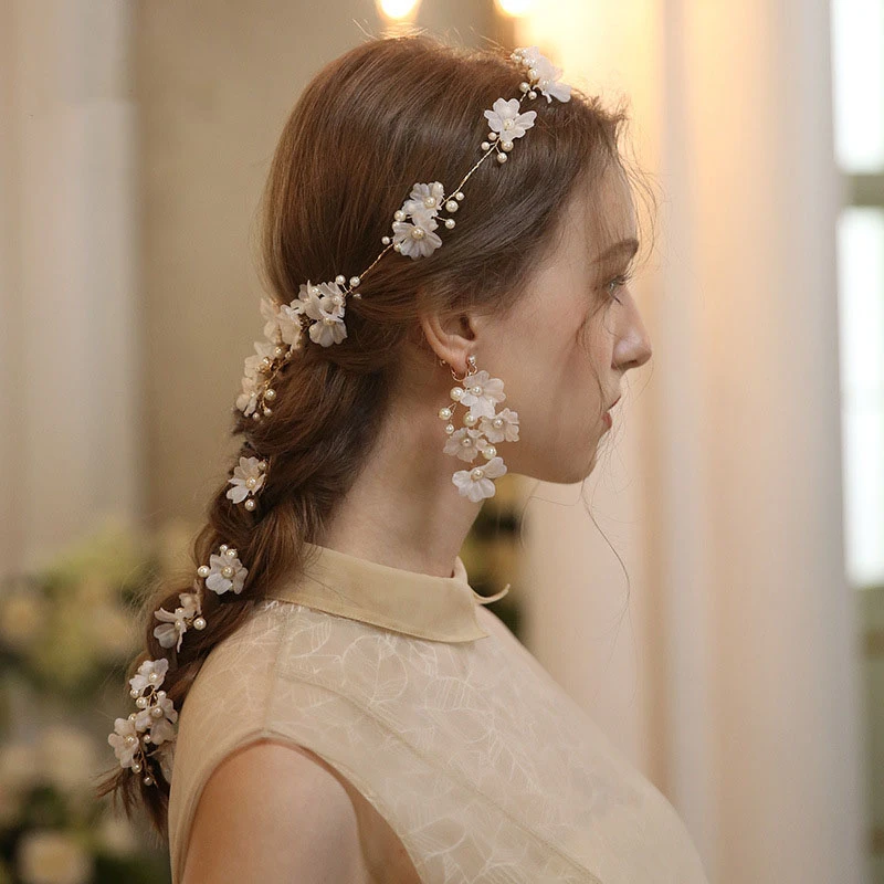 Charming Alloy Flower Headbands and Rings with Crystal