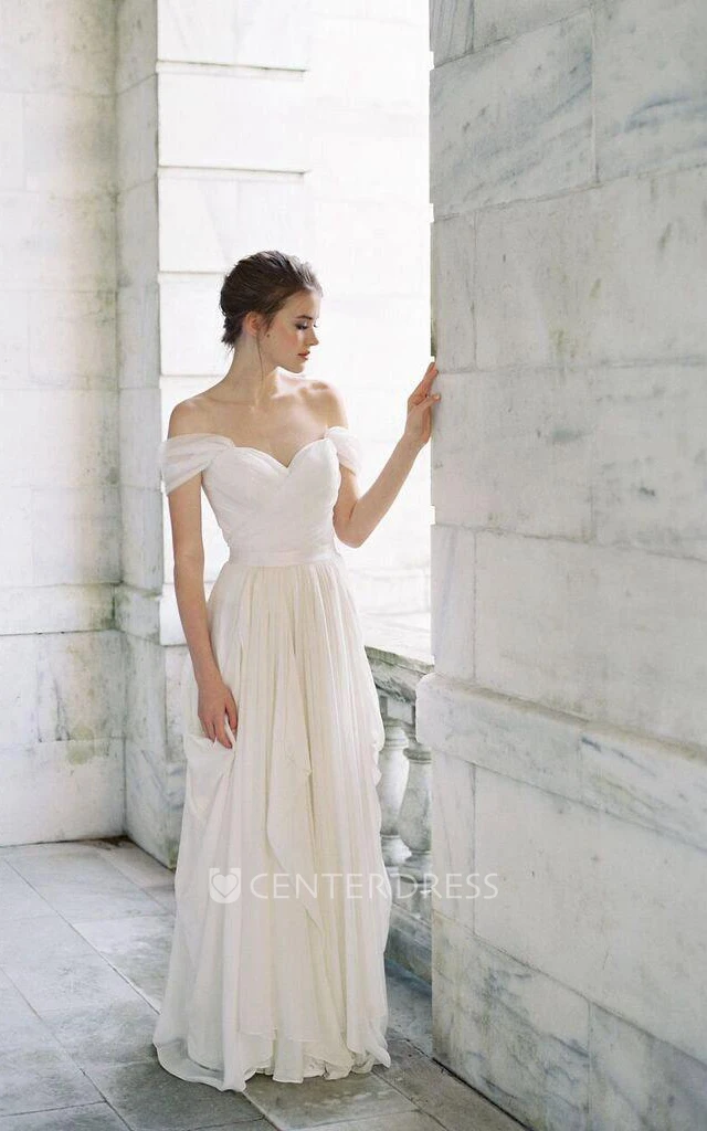 Ruffle Skirt Chiffon Wedding Dress