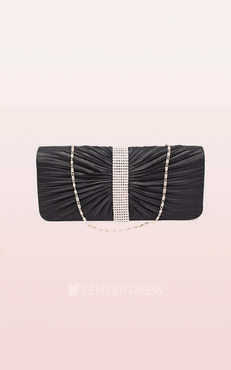 Ruching Rhinestone Handbag