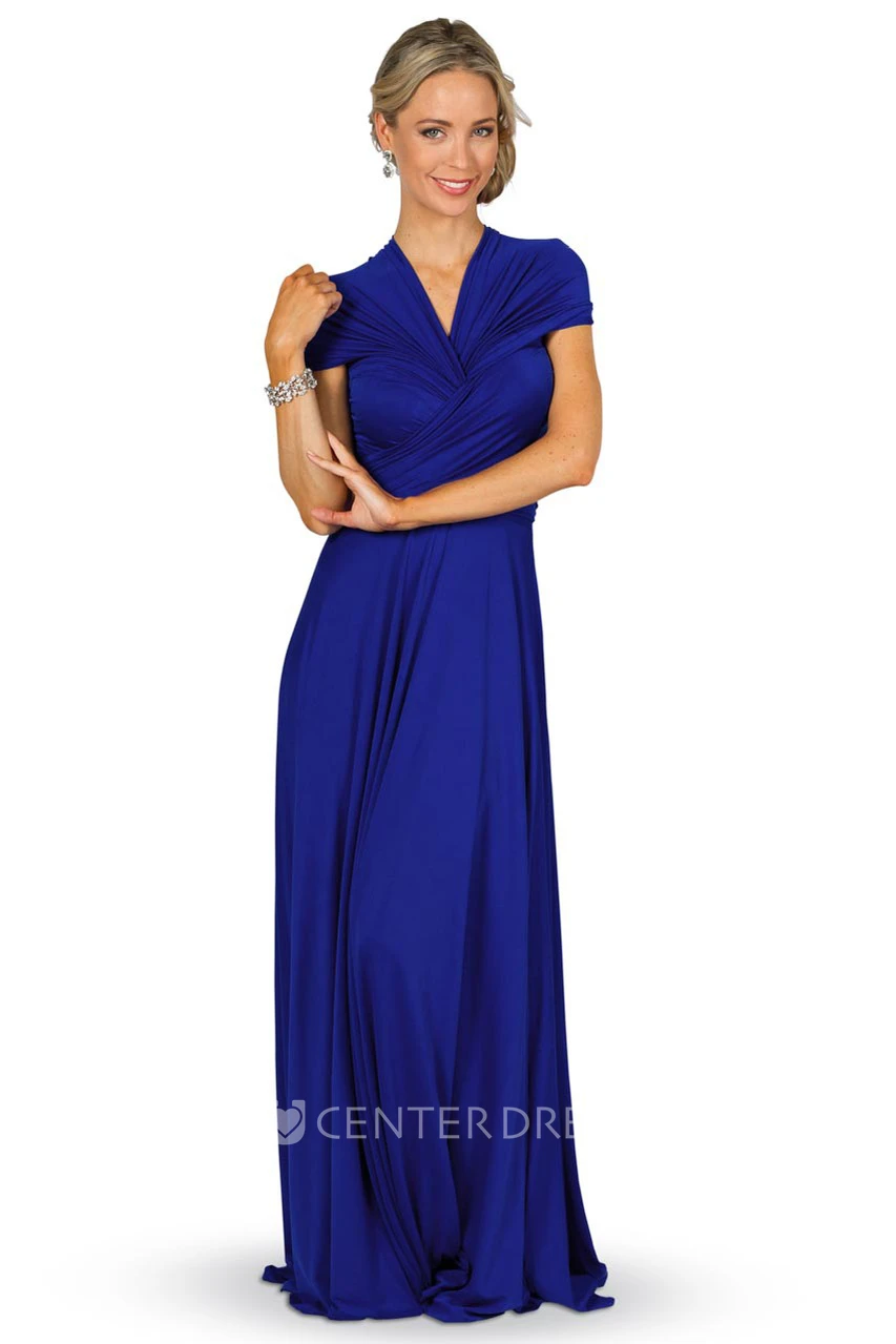 Criss-Cross Sleeveless Strapped Chiffon Convertible Bridesmaid Dress