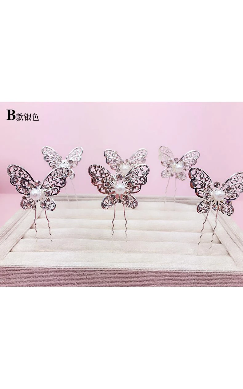 Bride Red Headdress Hair Ornaments Chinese Cheongsam Wedding Accessories Plate Hairpin U-Shaped Clip