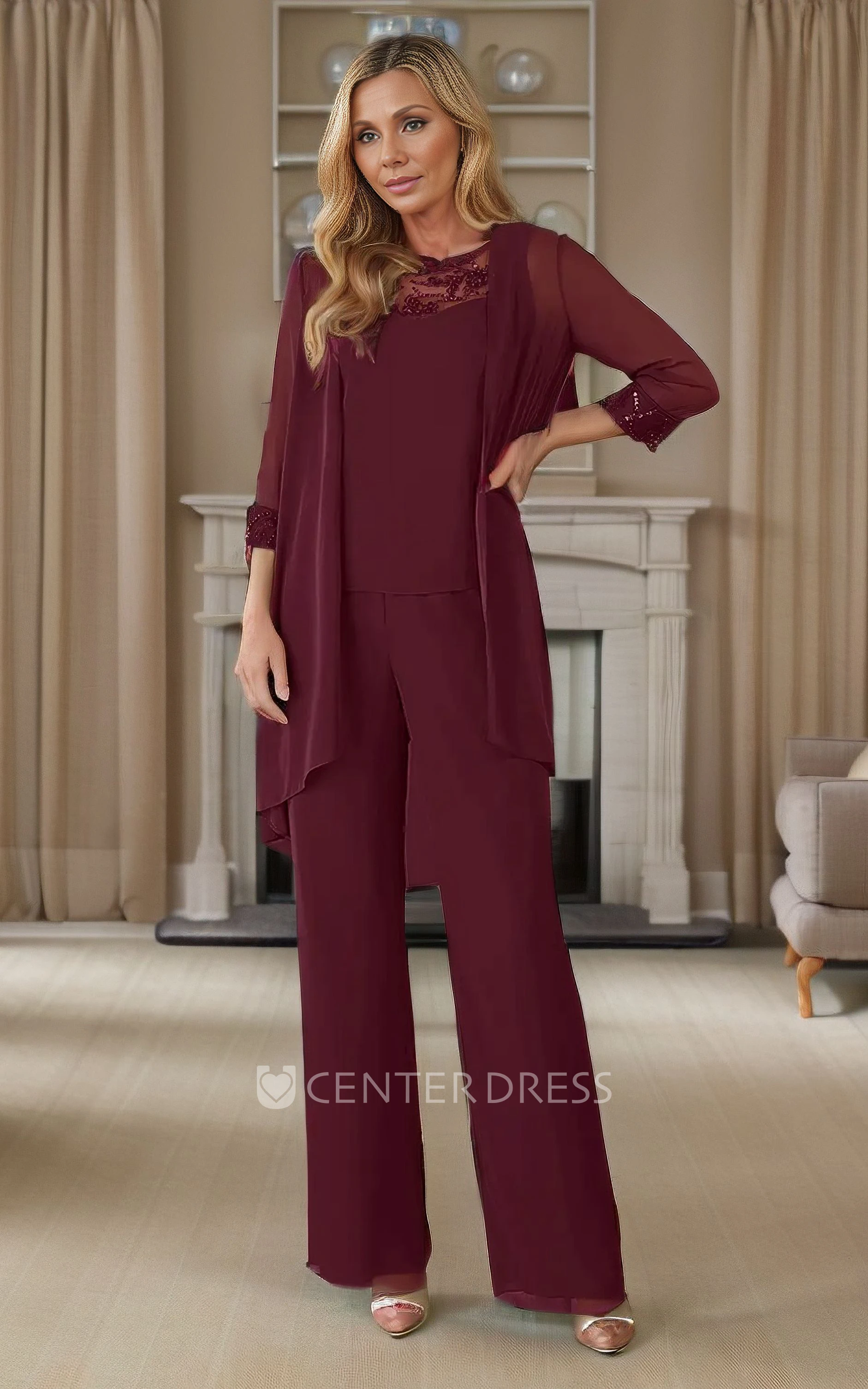 Burgundy mother of outlet the bride pant suit