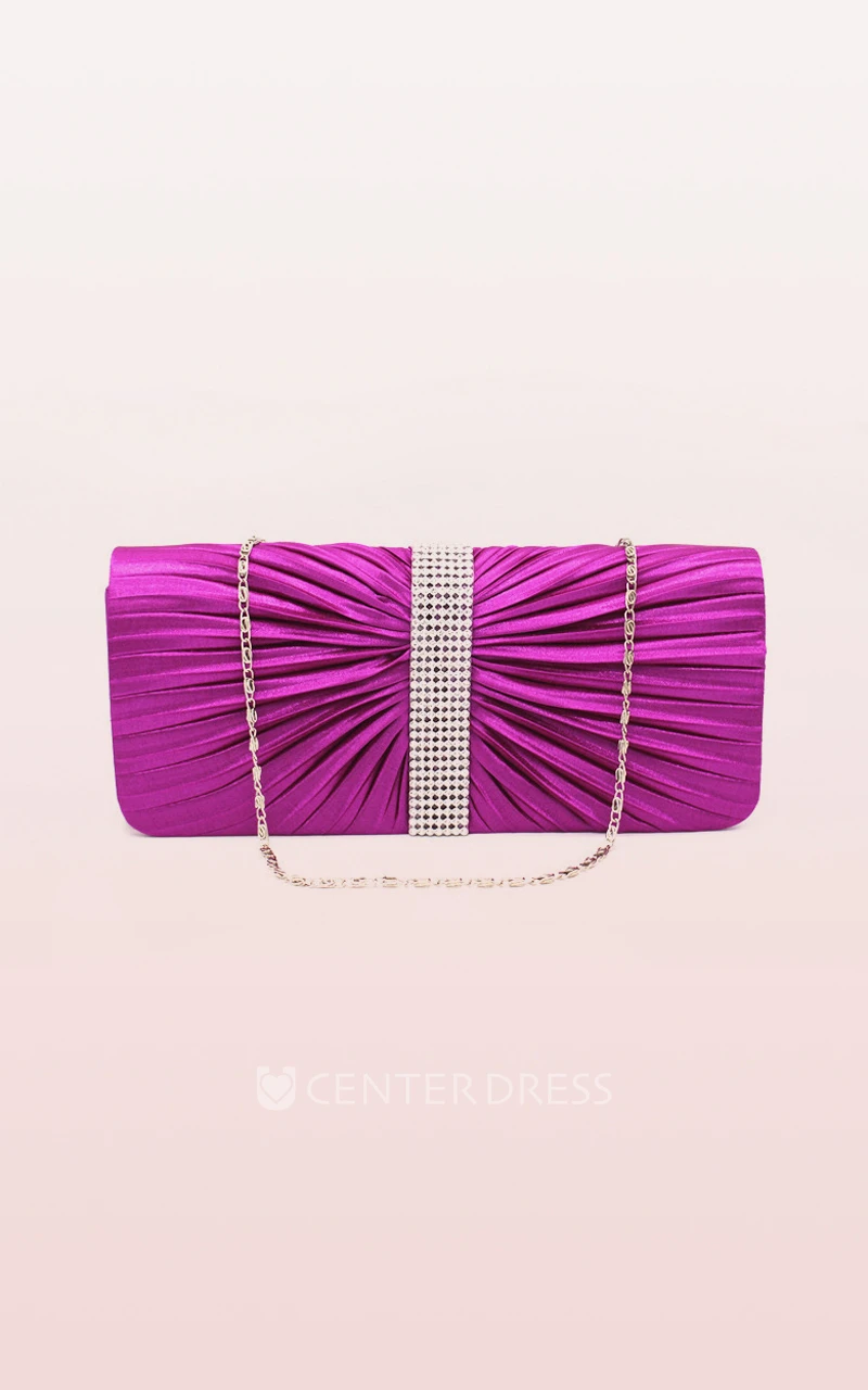 Ruching Rhinestone Handbag