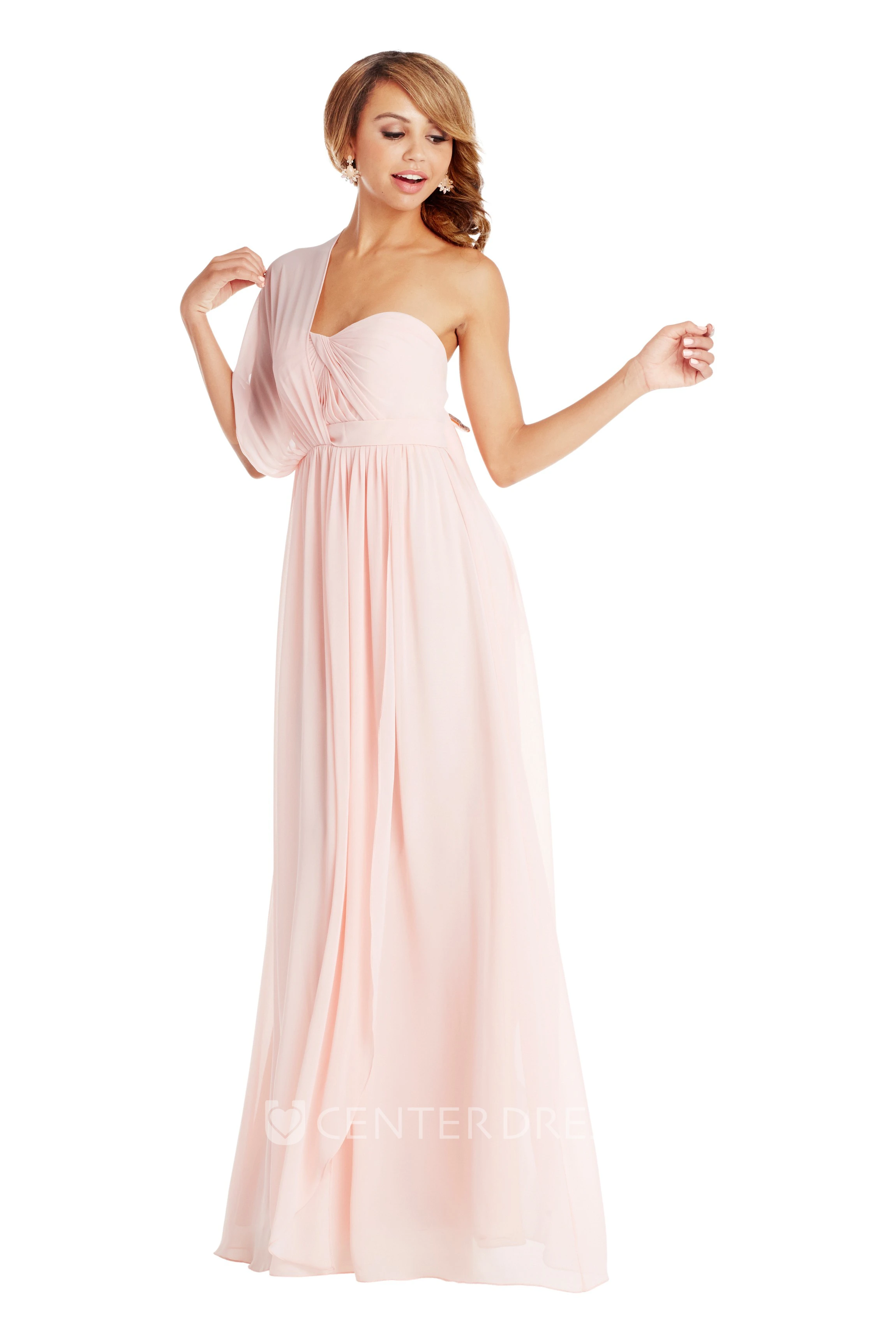 Sleeveless Sweetheart Ruched Chiffon Muti-Color Convertible Bridesmaid Dress With Pleats