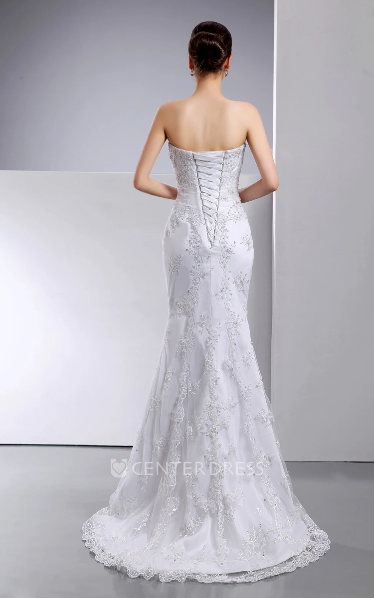 Exquisite Sweetheart Sleeveless Mermaid Lace Wedding Gown With Sequins