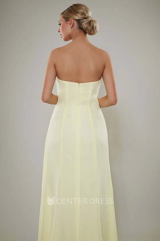 Strapless Ruched Chiffon Bridesmaid Dress