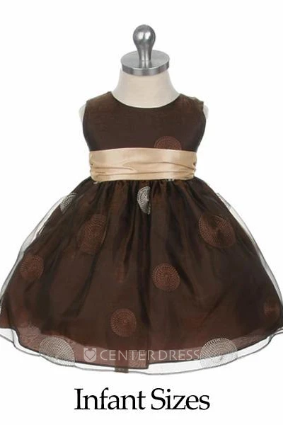 Floral Tiered Organza Flower Girl Dress With Embroidery
