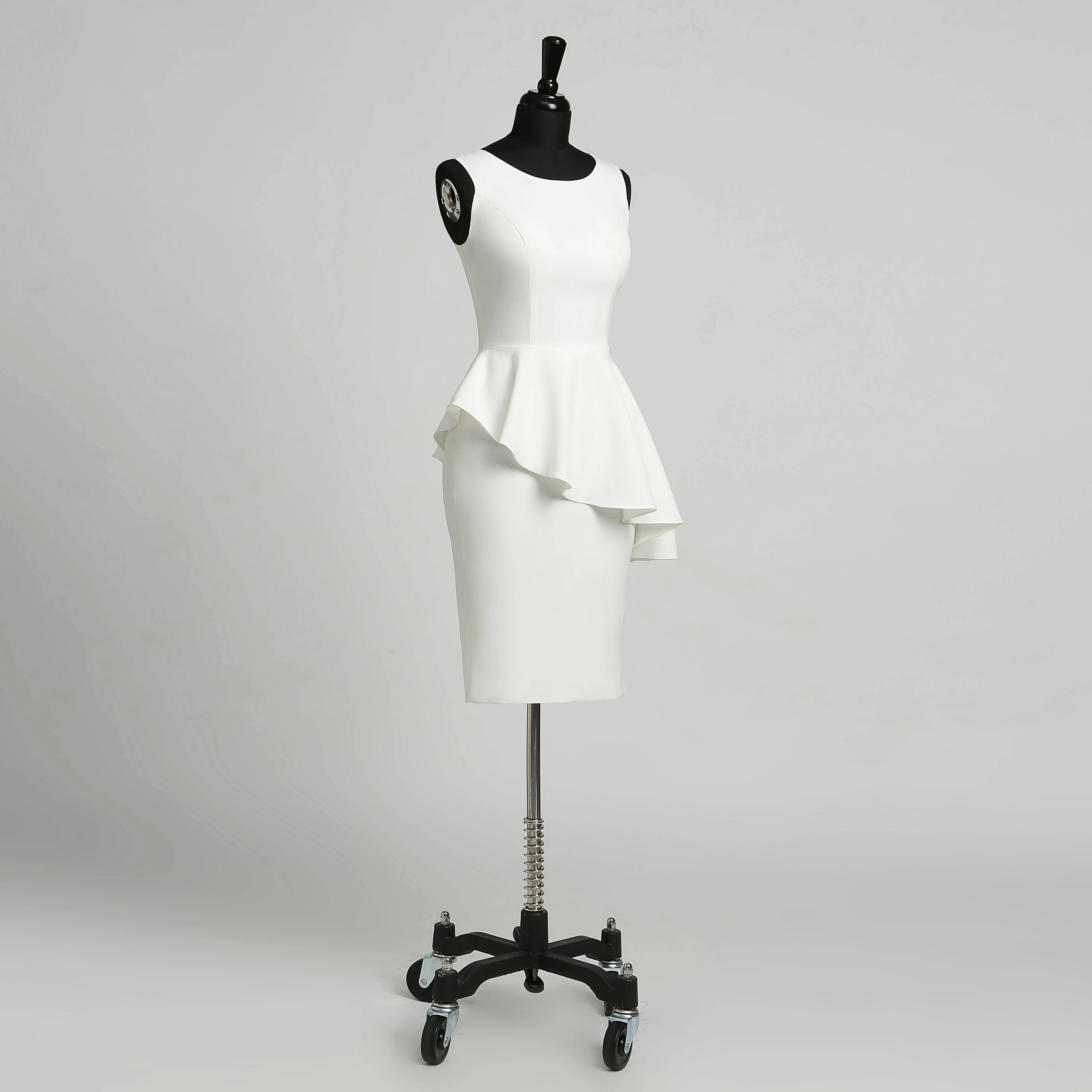 Satin Sheath Scoop Sexy Elegant Sleeveless Knee-length Zipper Dress