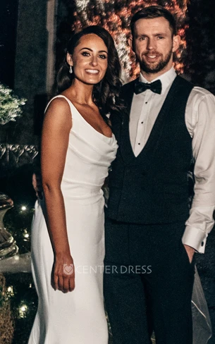 Sexy Low Cut Waisted Mermaid Strapless Classic Ruched Elegant Satin Trailing Wedding Dress