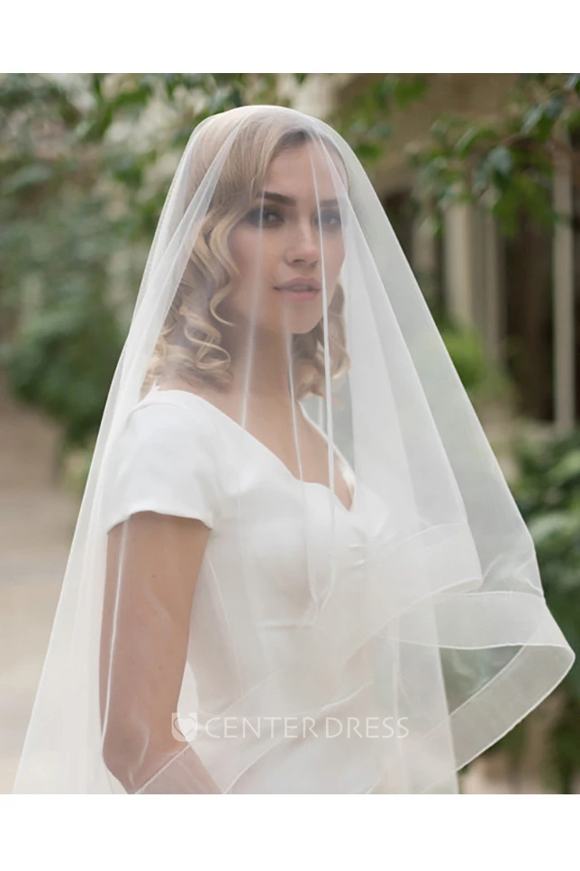 Elegant Long Trailing Soft Bridal Veil with comb – Broke Bride Dresses