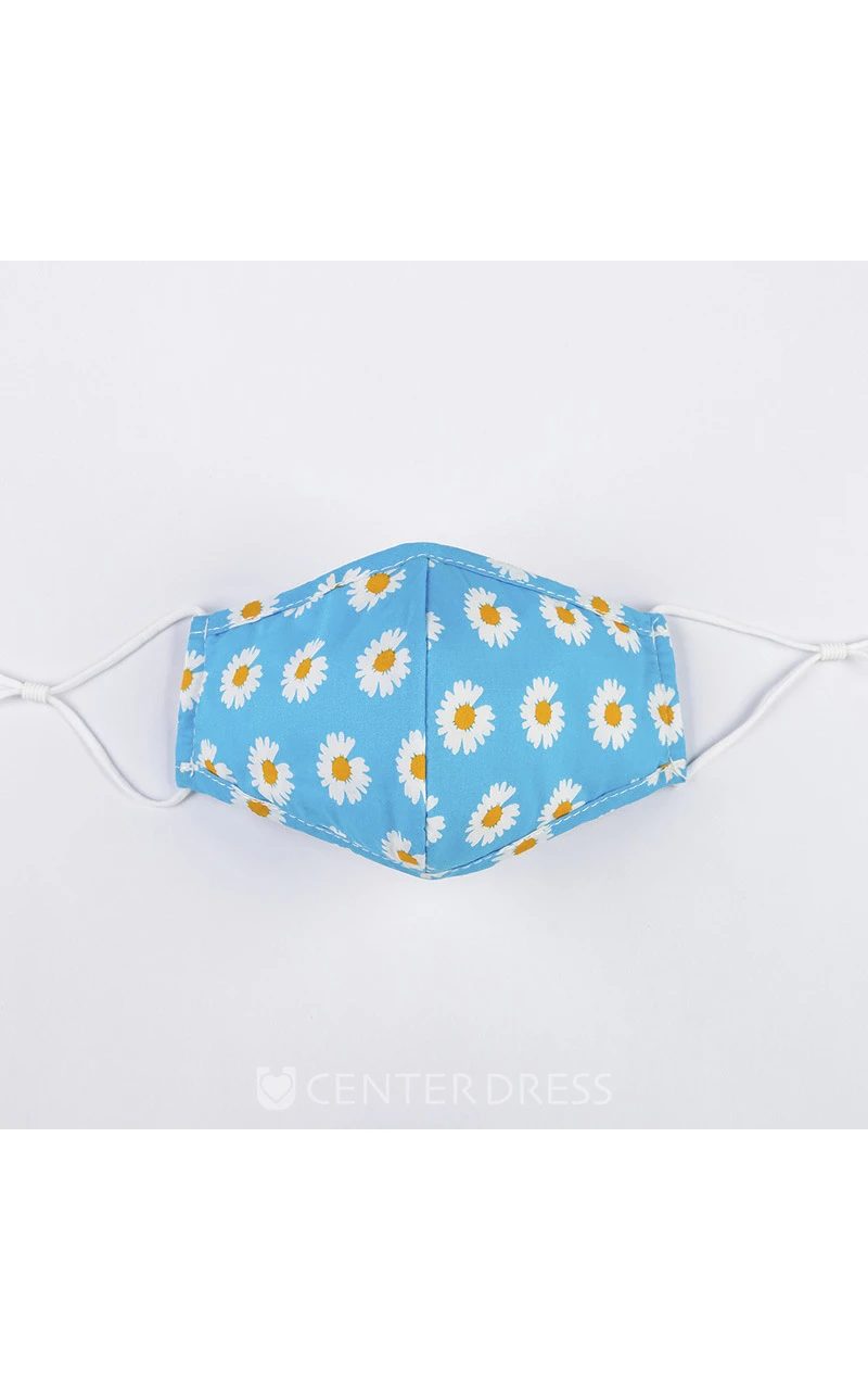 Non-medicial Daisy Cotton Washable Face Mask In 3 Colors