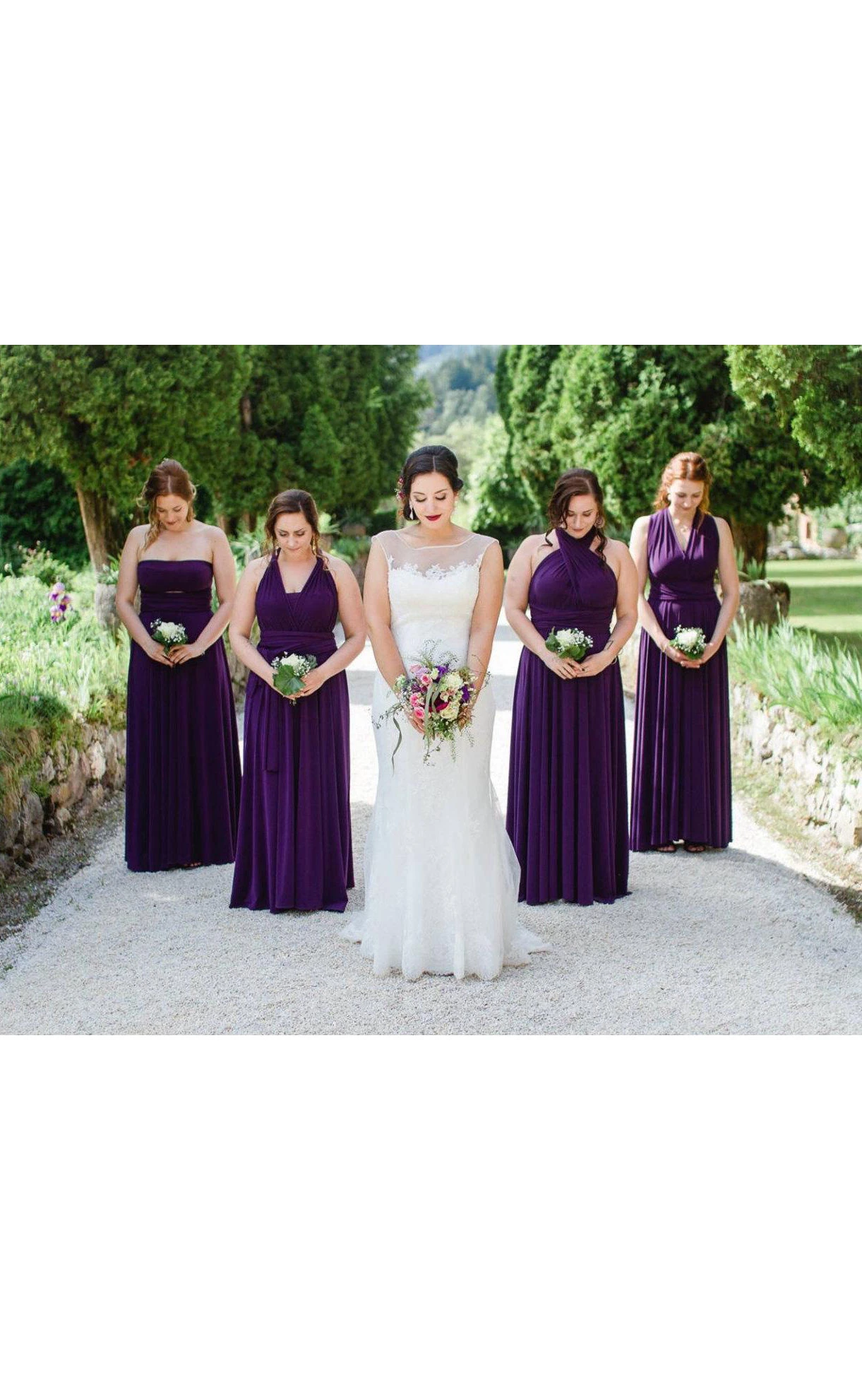 Purple Floor-length Jersey Dress