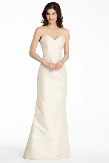 Sleeveless Sweetheart Criss-Cross Satin Bridesmaid Dress With Low-V Back