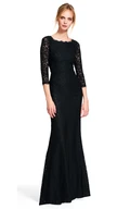 Sheath Floor-Length 3-4 Sleeve Bateau Neck Lace Bridesmaid Dress